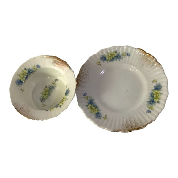 Porcelain Altrohla Austria Custard Bowl And Underdish Antique Floral Pattern VTG - Picture 4 of 8